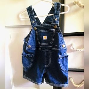 Carhartt baby girl jean overall shorts 18m